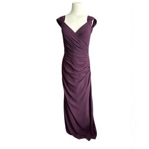 Christina Wu Elegance COLOR: EGGPLANT Maxi Gown with Sweetheart Neckline size 12